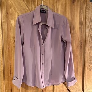 New York & Company Mauve Button-Down Shirt